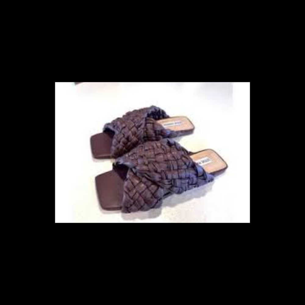 Womens Brand New Steve Madden Marina Burgundy/Brown Woven Sandals Sz 9.5
